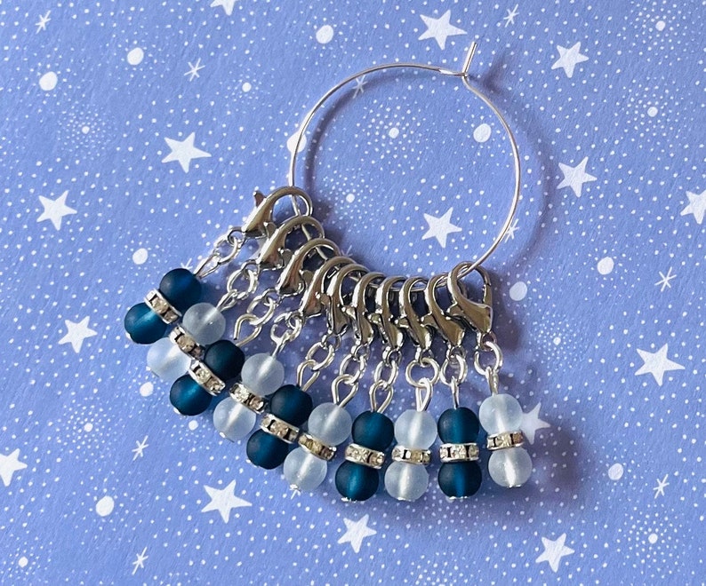 SEA BREEZE Stitch markers, keyrings for crochet & knitting image 1