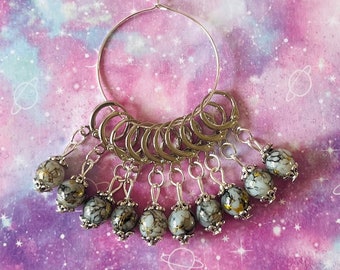 NIGHT FAIRY stitch markers, keyrings for crochet & knitting