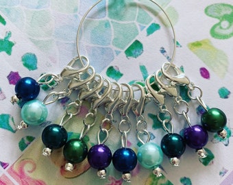 OCEAN WAVES  stitch markers  - Stitch markers, keyrings for crochet & knitting