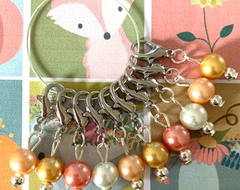 CARAMEL LATTE stitch markers, keyrings for crochet & knitting