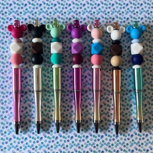 DISNEY INSPIRED MOUSE handgemachter Silikonkugelschreiber, nachfüllbarer Stift, Schreibwarengeschenk, personalisierter Stift