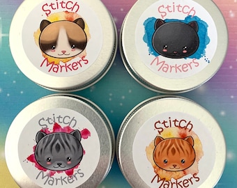 CUTE CAT Stitch Marker Storage tin