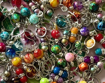 MIX OF BEADS Stitch markers, keyrings for crochet & knitting