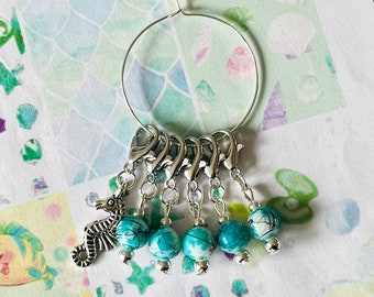 SWEET SEAHORSE stitch markers, keyrings for crochet & knitting