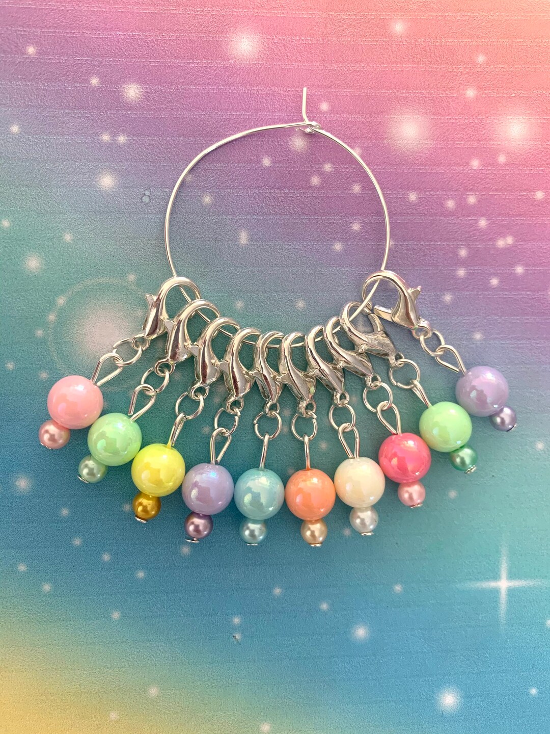 COTTON CANDY Stitch Markers Stitch Markers/keyrings for Crochet