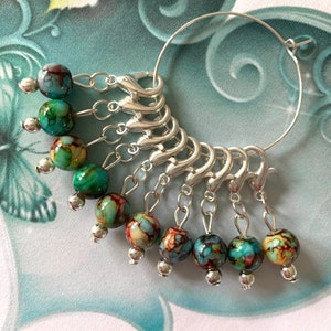 HARLEQUIN Stitch markers, keyrings for crochet & knitting