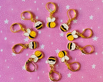 BEE AND HONEY Stitch markers, keyrings for crochet & knitting