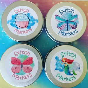 STITCH MARKER TIN for stitch markers/ keyrings for crochet & knitting