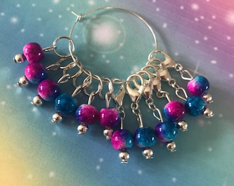 GALAXIES - Stitch markers, keyrings for crocheters & knitters