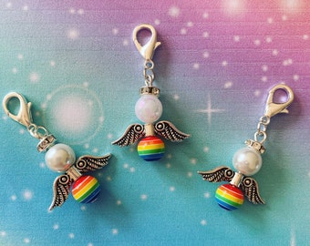 RAINBOW ANGEL- NHS - Keyring Stitch markers for crochet & knitting