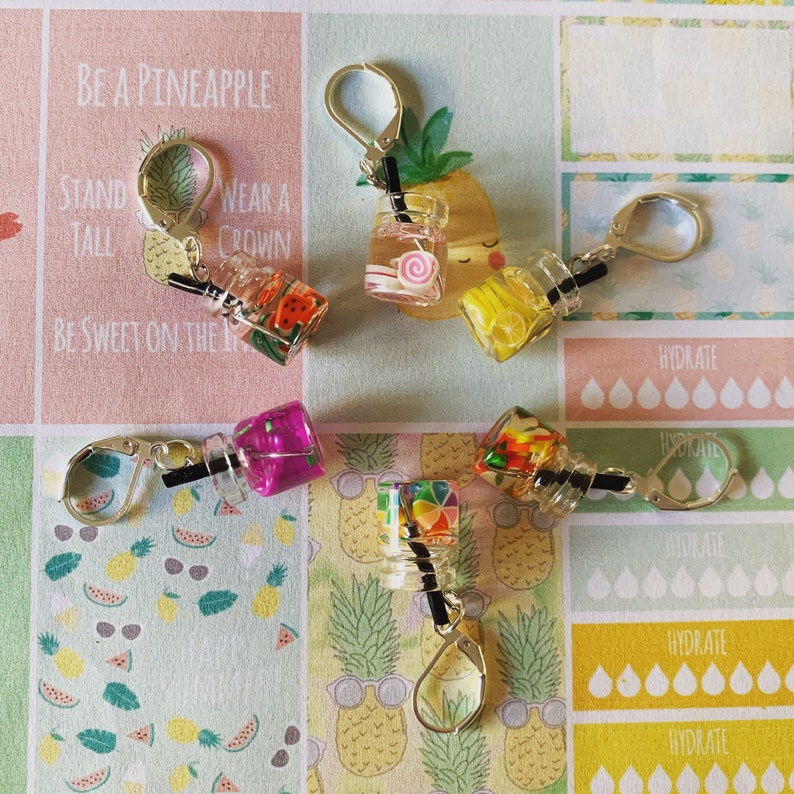 FRUIT COCKTAIL Stitch markers, keyrings for crochet & knitting image 2