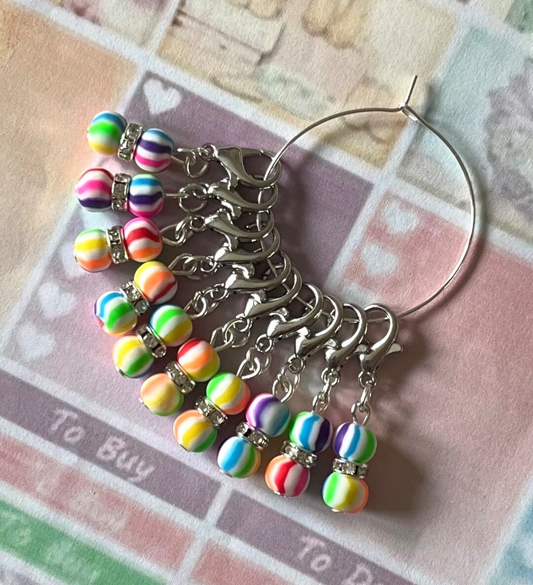 RAINBOW CANDY Stitch Markers, Keyrings for Crochet & Knitting - Etsy