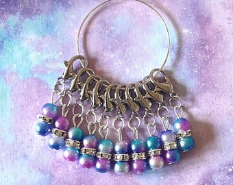UNICORN DREAMS stitch markers, keyrings for crochet & knitting