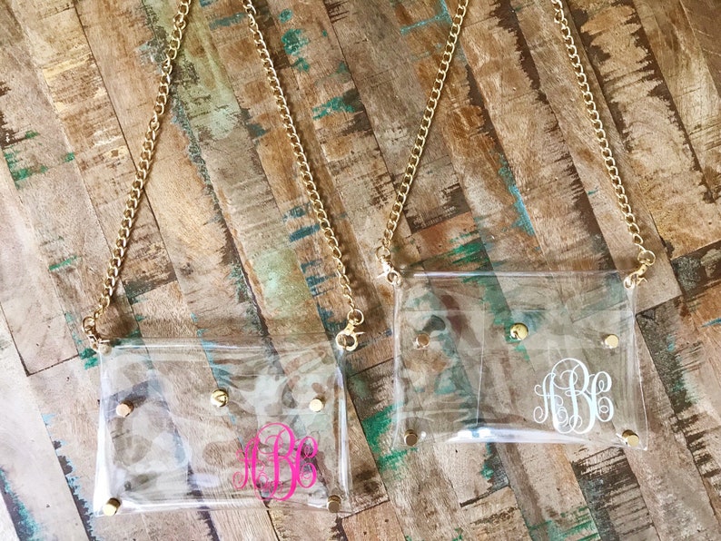 Clear Crossbody Bag Monogrammed Clear Stadium Bag Etsy