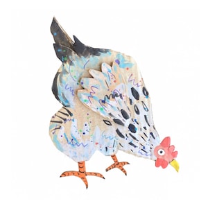 Huhn Grußkarte, lustige Weihnachtskarte, niedliche Geburtstagskarte, Vogel-Gruß-Karte, Karte für Tierliebhaber, Grußkarte für Sie/Sie