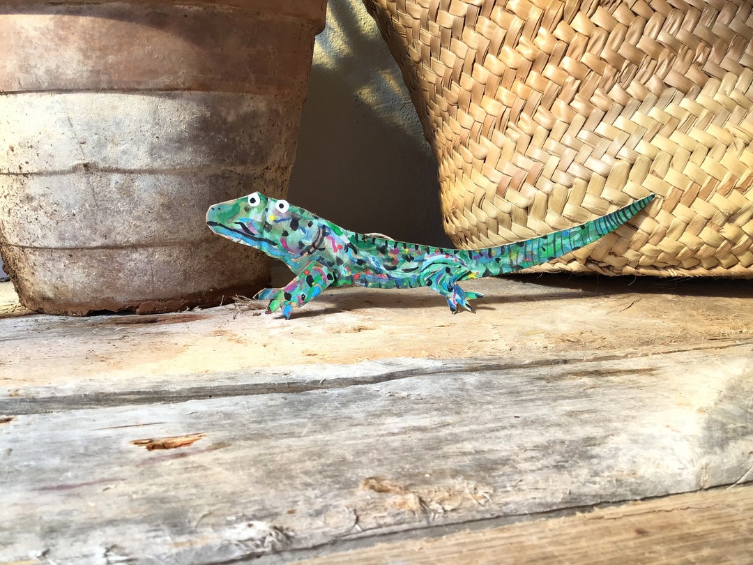 Cardboard Lizard 2 Handmade Lizard From Recycled Cardboard Etsy