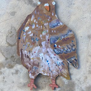 Pombo de Papelão #28 | Arte de Parede com Pombo, Arte com Pássaros, Arte com Pombos, Arte Feita à Mão, Caixas de Papelão Reciclado, Arte com Animais, Decoração de Sala de Estar