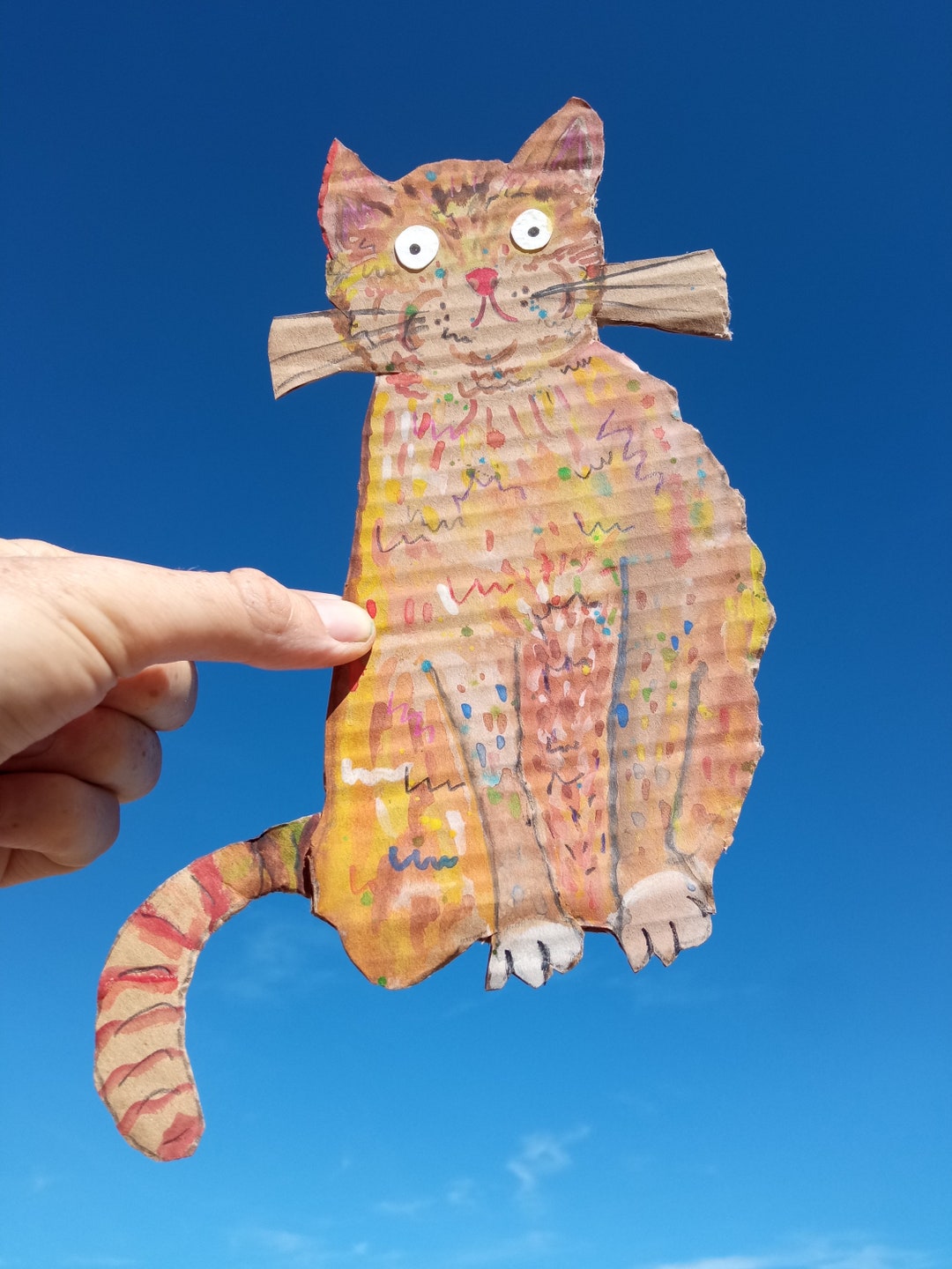 Cardboard Cat 2 Handmade Cat Art Cat Wall Art - Etsy