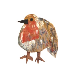 Tarjeta de Navidad Robin, tarjeta de cumpleaños de pájaro, tarjeta de felicitación de pájaro divertido, tarjeta de Navidad para los amantes de los animales, tarjeta de felicitación para él/ella, impresión Robin