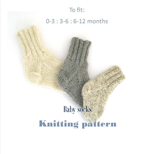 Knitting Pattern for baby socks.  Digital download.