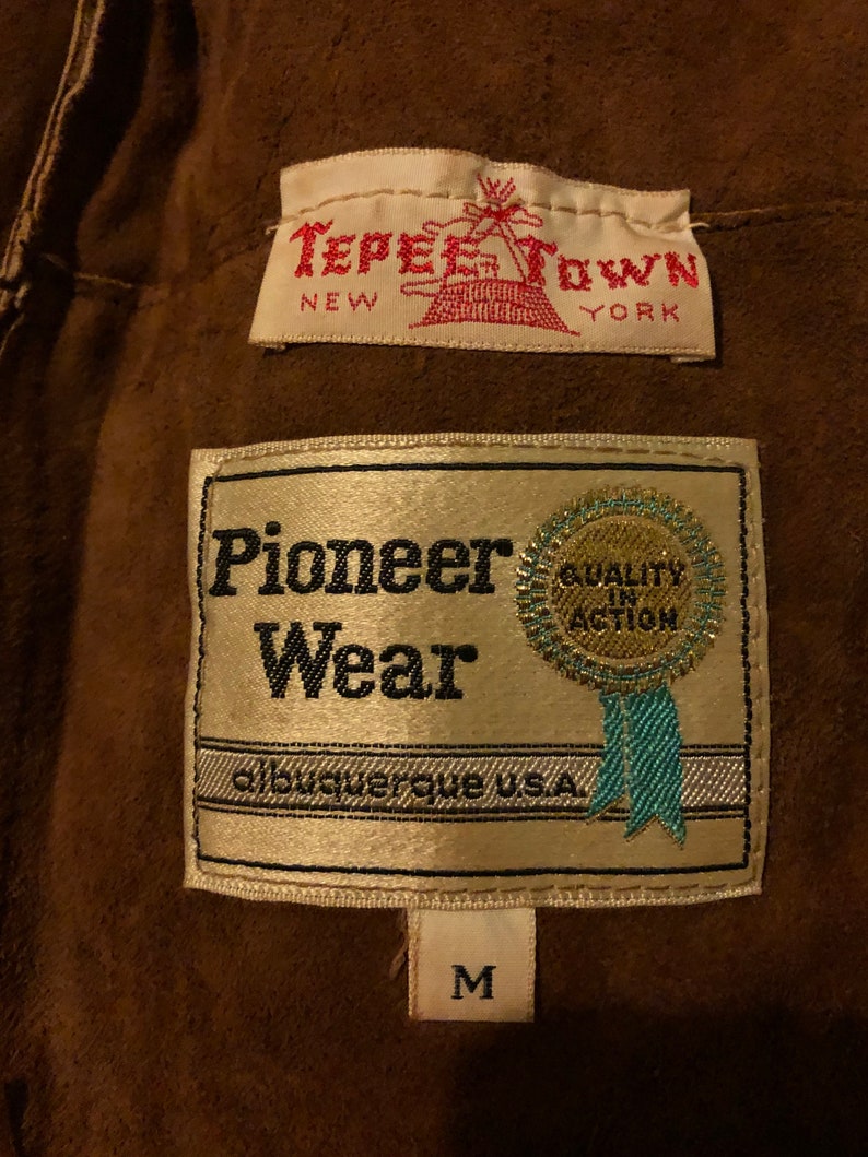 RARE Vintage Easy Rider 60s 70s Pioneer Wear Suede Leather Fringe Vest Men/'s Medium M Women/'s Medium M Women/'s Large L Western Hippie