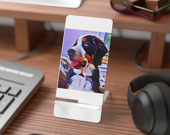 Soporte móvil para smartphones con diseño de perro de montaña bernés