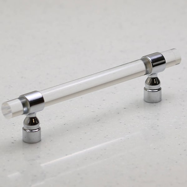 Chiaro Pull - Polished Chrome on Lucite - C/C 128mm