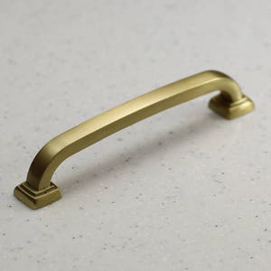 Hamilton Bowes Satin Brass Cabinet Hardware Cup Pull 3 Modern Basic Modern Gold Vibrant Amber