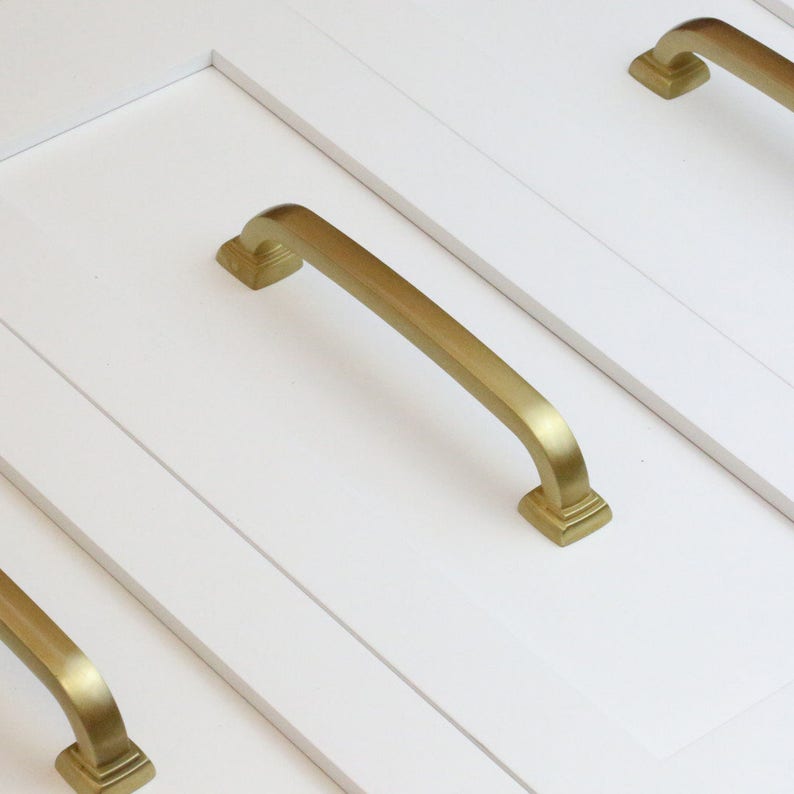 Hamilton Bowes Satin Brass Hardware Pull Handle 128mm Etsy