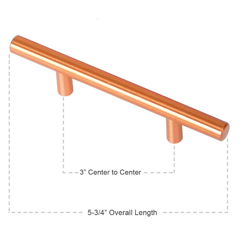 Satin Copper Hardware Euro Style Bar Handle Pull Etsy