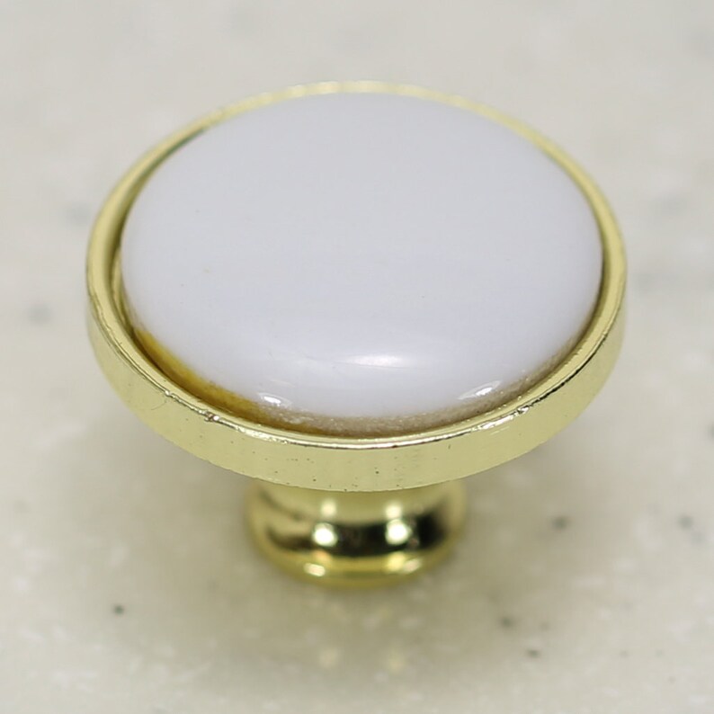Porcelain Polished Brass Cabinet Hardware Round Knob 1 14 Living Room Furniture Home Living Vadel Com