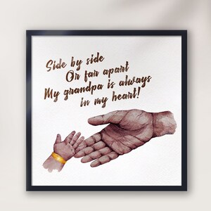 Poem for granddad, African American family, picture for grandfather, gift for grandpa from grandchild, Gold kids painting, Gold picture