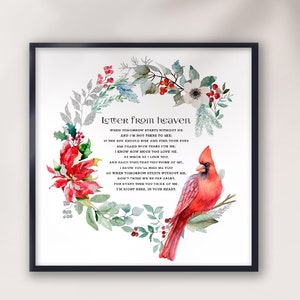 Cuando el mañana comienza sin mí, regalo de simpatía de Navidad, pérdida de un ser querido, carta del cielo, impresión conmemorativa de Navidad, verso conmemorativo
