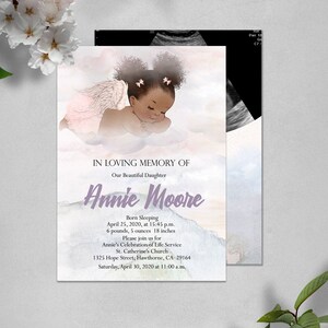 Programme commémoratif des filles, modèle de programme de services funéraires pour bébé fille, perte de bébé mort-né, petit ange, enfant au paradis En mémoire aimante