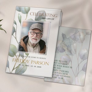 Modèle de programme pour les funérailles de papa, célébration de la vie, service commémoratif classique imprimable pour homme, grand-père, à la mémoire de l'amour, frère perdu