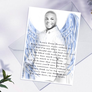 Cuando el mañana empiece sin mí / Poema para los difuntos / Carta del cielo / Poema de recuerdo / Tarjeta de pésame / Tarjeta de condolencia / Foto de recuerdo