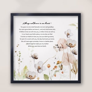 Sempre e per sempre nei nostri cuori, Poesia per defunti, Regalo per la festa della mamma, Lutto, Perdita della madre, Memoria della nonna, Biglietto di simpatia