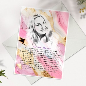 Poème pour un défunt | J'ai pensé à vous aujourd'hui | Image souvenir avec photo et poème | Impression de sympathie | Carte de sympathie | Carte d'assistance | Aquarelle