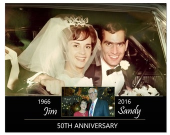 Parents Anniversary Wedding Gift -  Picture for wedding- 25th, 30th, 40th, 50th, 60th  55th 65th anniversary card -  wedding print for gift