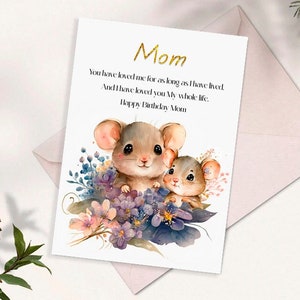 Grußkarte für Mutter | Grußkarte für Mama mit Gedicht | Geschenk für Mama von Kindern | Grußkarte für die beste Mama | Du bist die Welt für mich