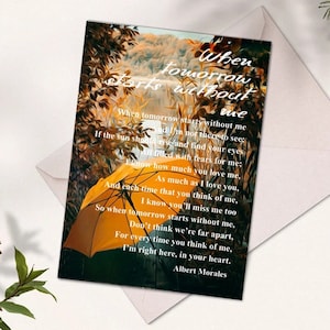 Cuando mañana comience sin mí / Carta del cielo / Regalo por pérdida / Poema de simpatía / Poema de dolor / Pérdida de mamá / Pérdida de papá / Pérdida de amigo