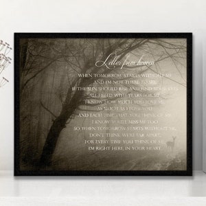 Cuando mañana comienza sin mí, Poema, Regalos de hija a papá, Regalos personalizados para papá, Carta del cielo, Pérdida de un ser querido, Arte mural