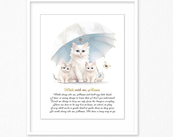 Walk with Me, Mama, Sentimental poem, Gift for mother from daughter, son,  Poem by Mothers day, Beautiful poem for best mother, Wall art