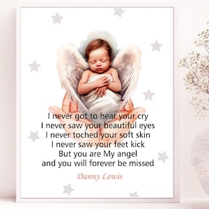 Verlies van baby | Doodgeboren | Sympathie geschenk | Mijn kleine engel | Altijd in mijn hart | Gedicht voor ongeboren kind | In liefdevolle herinnering aan baby