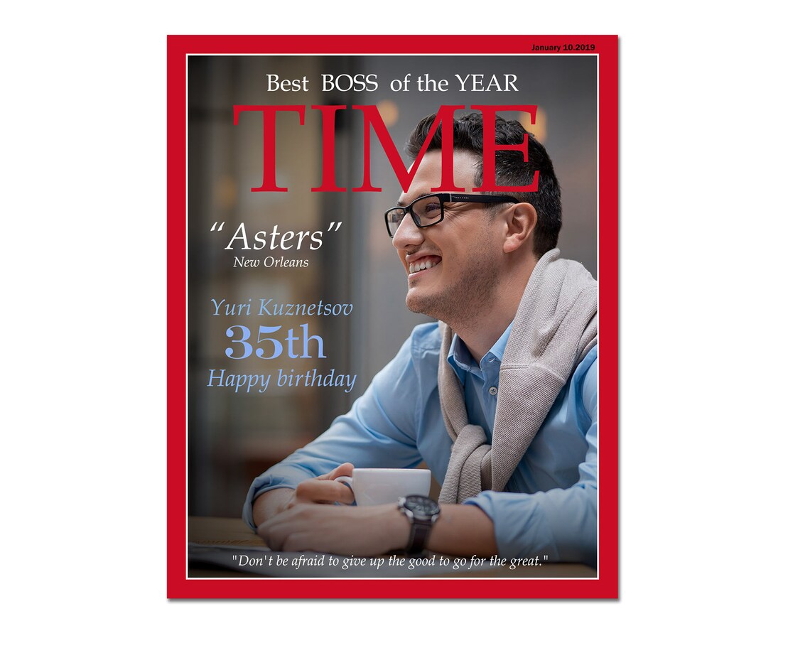 Time magazine cover Gift for teacher Gift for boss Gift for Etsy