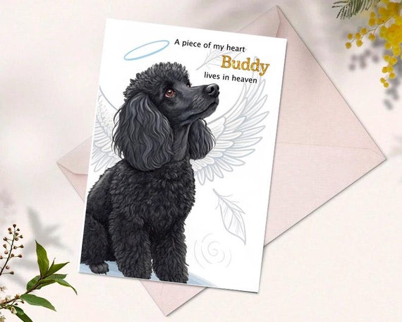 Loss of Poodle Gift | Personalised Poodle Pet Gift | Black Poodle