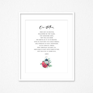 Our Father who art in heaven | Our Father prayer | Lords Prayer |Christmas wall decor, Wall art decor