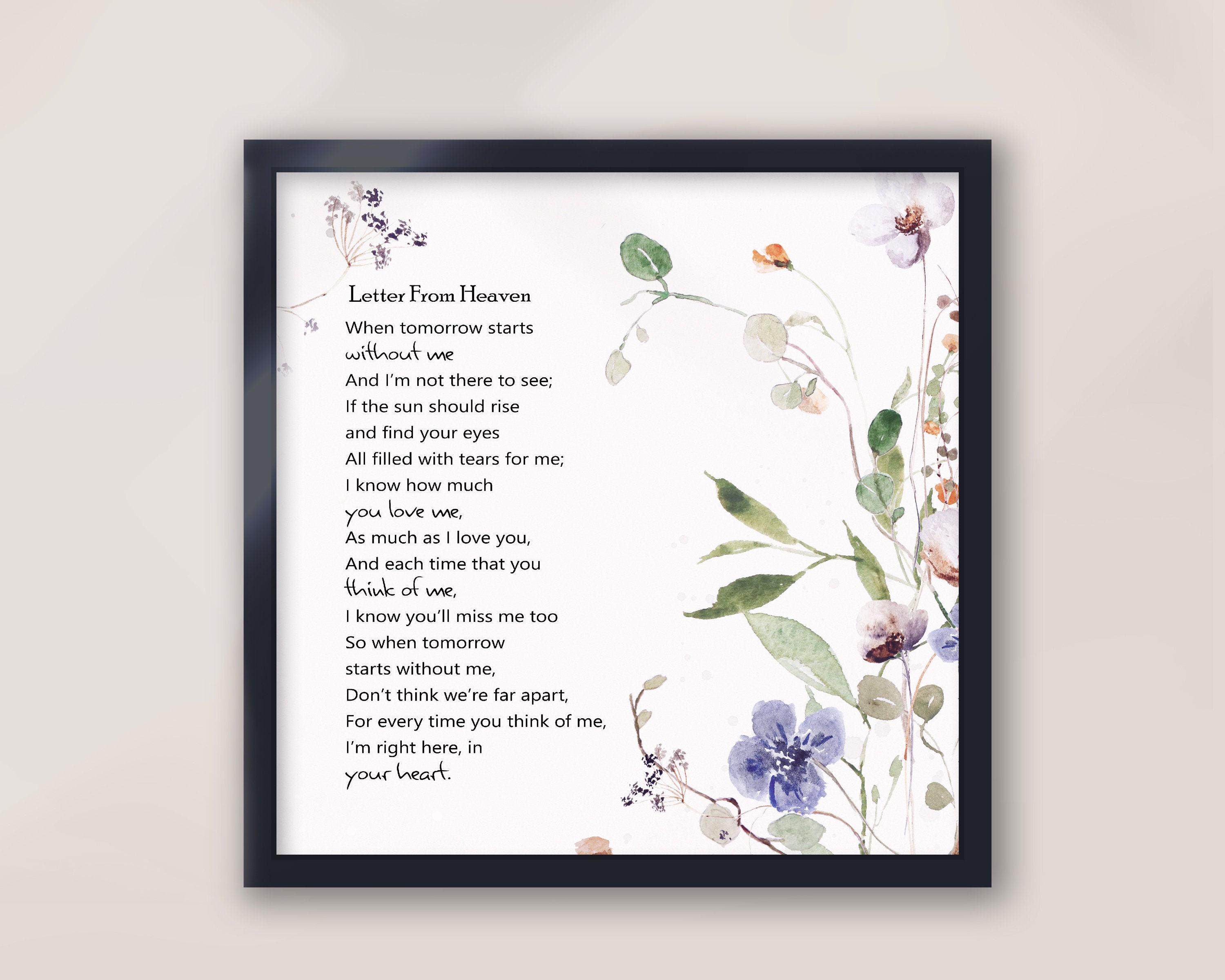 When tomorrow starts without me Poem Poem for deceased Etsy