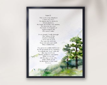 Psalm 23 Picture The Lord is my shepherd, Bible verse art, Bible verse picture, Gift for anybody who trusts in God, God is love, Wall  decor