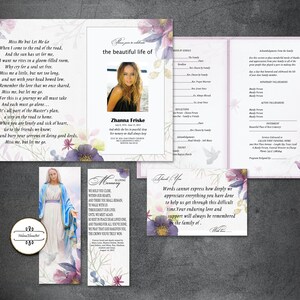FUNERAL PROGRAM EDITABLE , Printable Funeral Template Add Deceased Loved, Celebration of life Obituary memorial , Watercolor Floral Bouquets